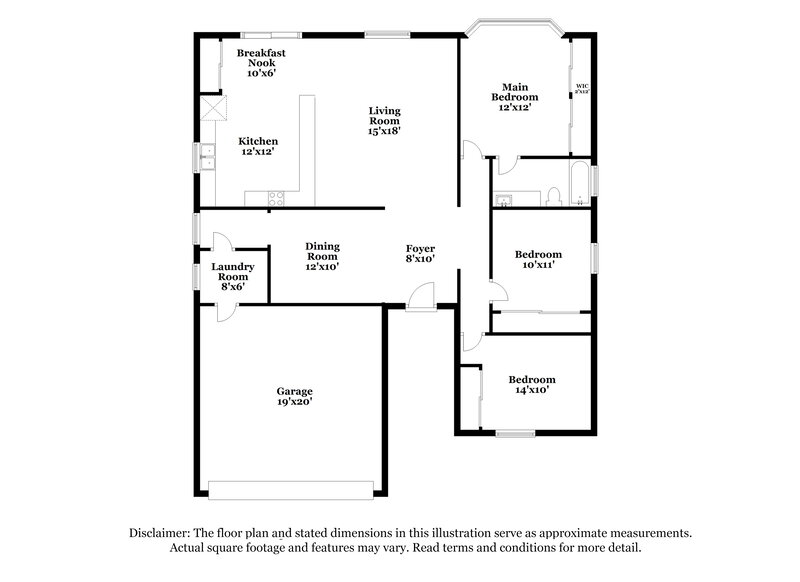 1,855/Mo, 12732 W Larkspur Rd El Mirage, AZ 85335 Floor Plan View