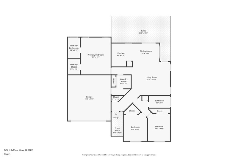 2,275/Mo, 3430 N Saffron Mesa, AZ 85215 Floor Plan View