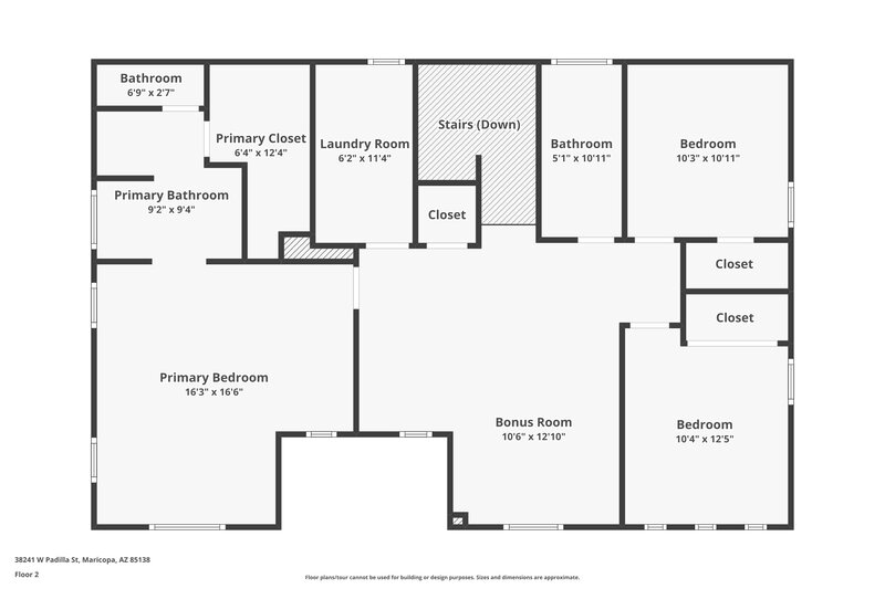 1,990/Mo, 38241 W Padilla St Maricopa, AZ 85138 Floor Plan View 2