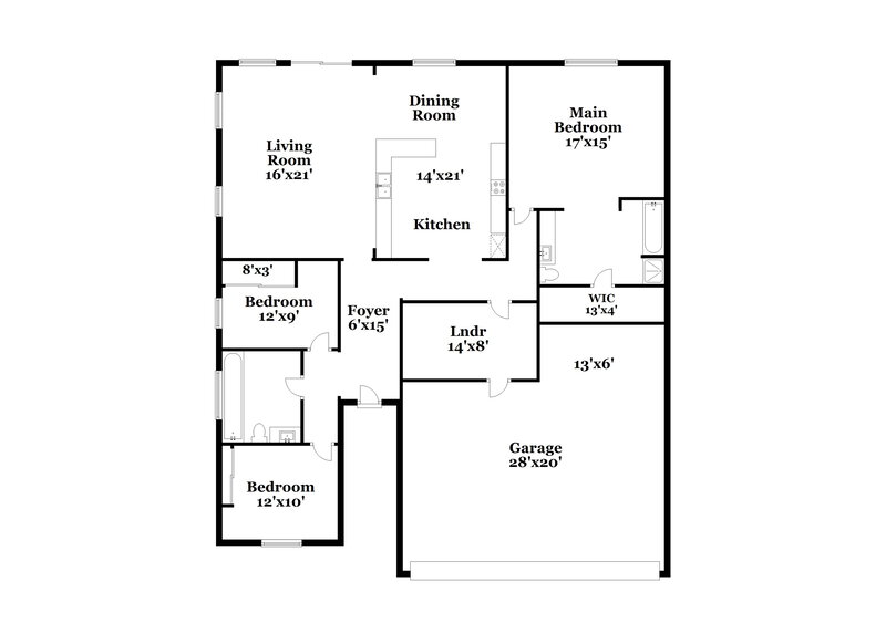 2,000/Mo, 10309 W Pioneer St Tolleson, AZ 85353 Floor Plan View