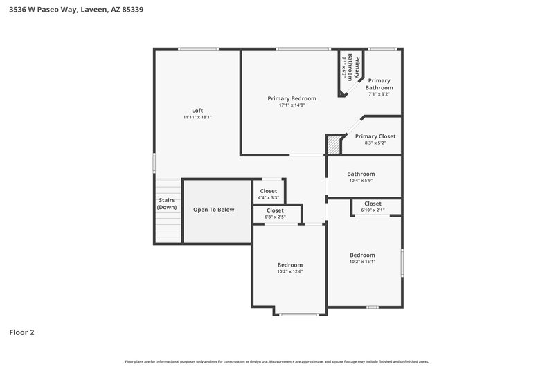 2,385/Mo, 3536 W Paseo Way Laveen, AZ 85339 Floor Plan View 2