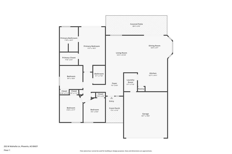 2,390/Mo, 252 W Wahalla Ln Phoenix, AZ 85027 Floor Plan View