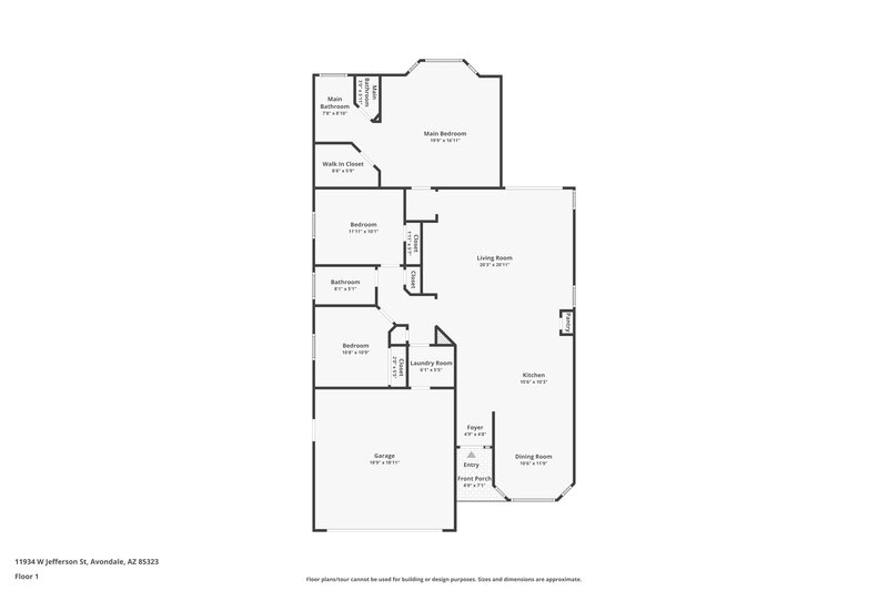 2,210/Mo, 11934 W Jefferson Street Avondale, AZ 85323 Floor Plan View