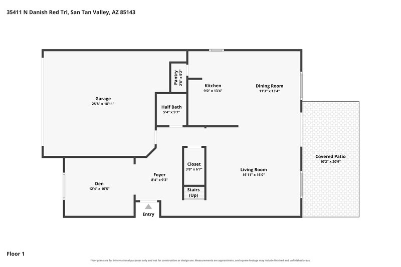 1,985/Mo, 35411 N Danish Red Trail San Tan Valley, AZ 85143 Floor Plan View
