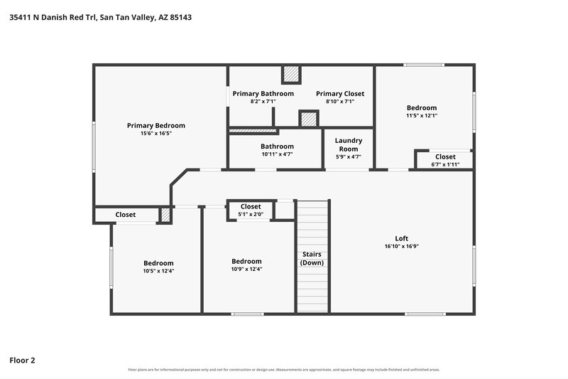 1,985/Mo, 35411 N Danish Red Trail San Tan Valley, AZ 85143 Floor Plan View 2