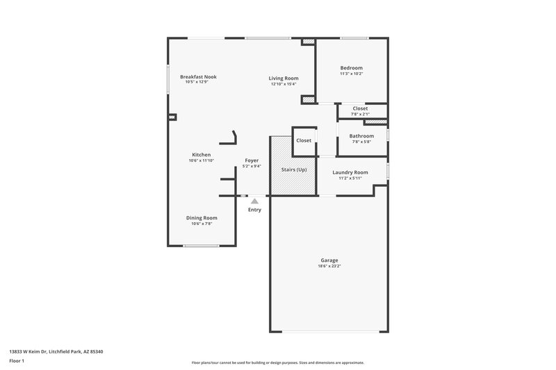 1,935/Mo, 13833 W Keim Dr Litchfield Park, AZ 85340 Floor Plan View