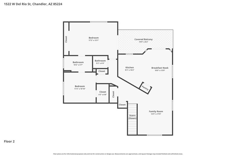 3,375/Mo, 1522 W Del Rio St Chandler, AZ 85224 Floor Plan View 3
