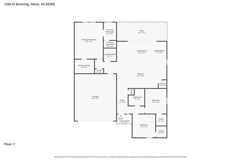 2,465/Mo, 1266 N Banning Mesa, AZ 85205 Floor Plan View