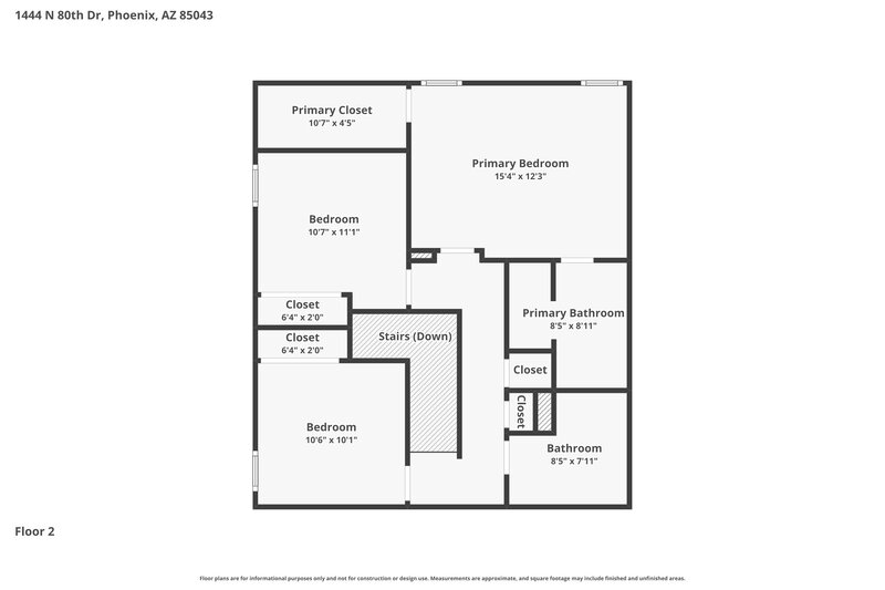 1,955/Mo, 1444 N 80th Dr Phoenix, AZ 85043 Floor Plan View 2