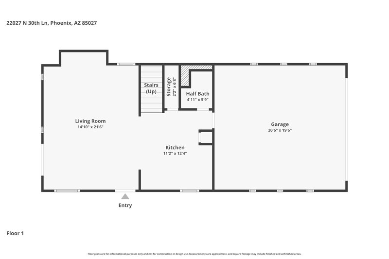 2,260/Mo, 22027 N 30th Ln Phoenix, AZ 85027 Floor Plan View