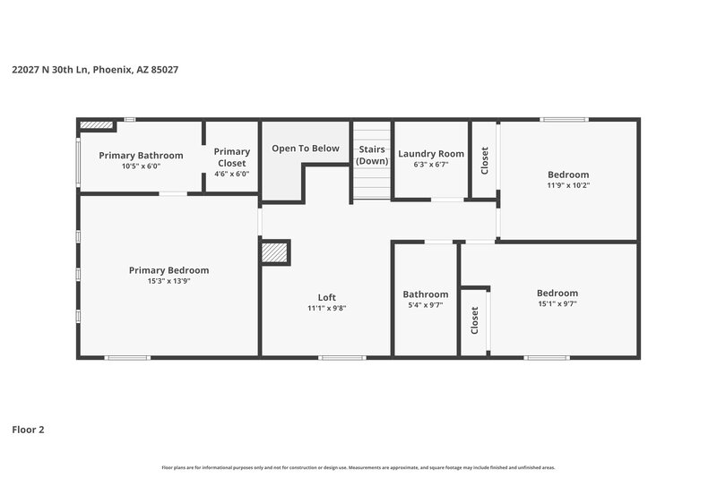2,260/Mo, 22027 N 30th Ln Phoenix, AZ 85027 Floor Plan View 2