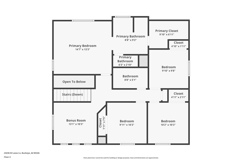 1,995/Mo, 24236 W Lasso Ln Buckeye, AZ 85326 Floor Plan View 2