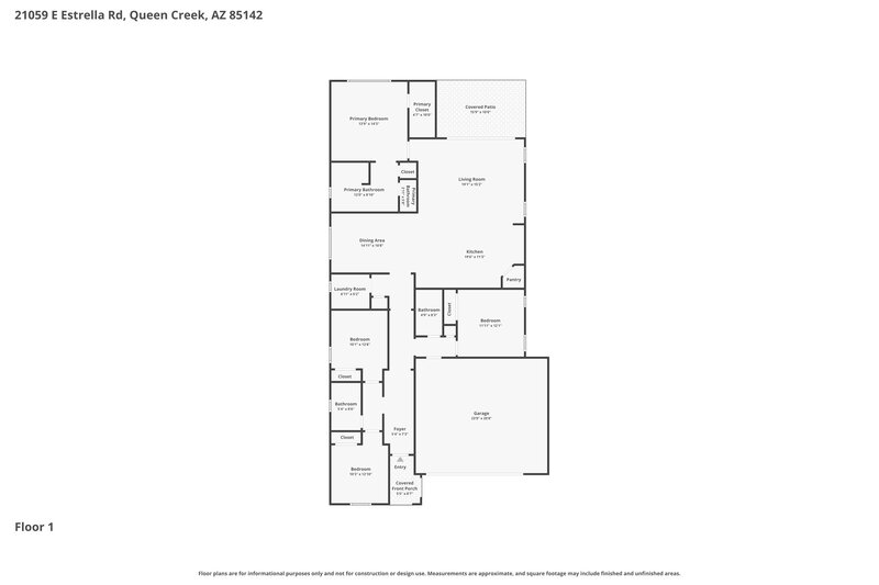 2,540/Mo, 21059 E Estrella Rd Queen Creek, AZ 85142 Floor Plan View