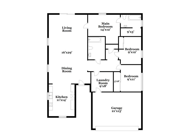 2,160/Mo, 10510 W Roanoke Avenue Avondale, AZ 85392 Floor Plan View