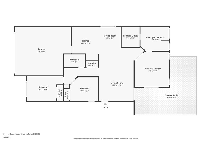1,790/Mo, 3104 N Copenhagen Dr Avondale, AZ 85392 Floor Plan View