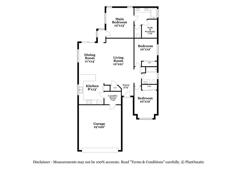 1,970/Mo, 13331 W Boca Raton Rd Surprise, AZ 85379 Floor Plan View