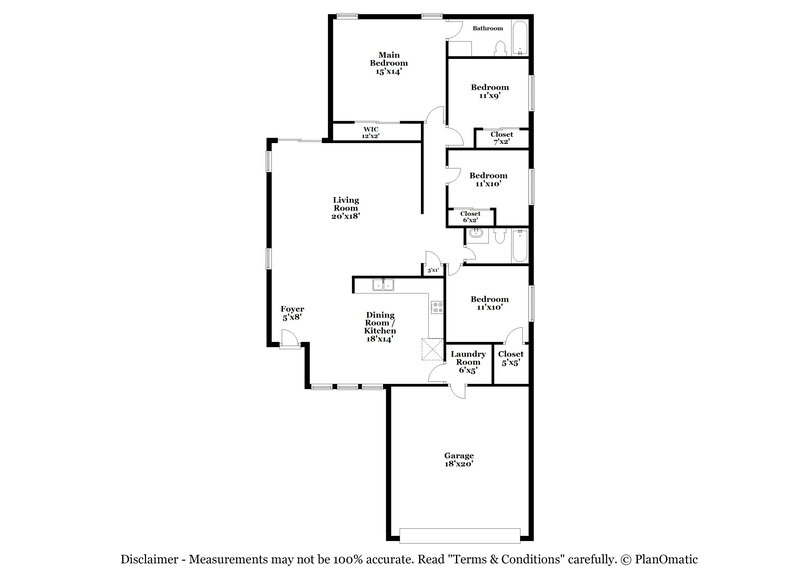 1,890/Mo, 11529 W Charter Oak Rd El Mirage, AZ 85335 Floor Plan View