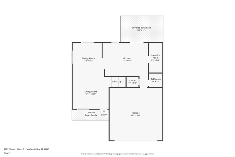 1,875/Mo, 1071 E Desert Moon Trl San Tan Valley, AZ 85143 Floor Plan View