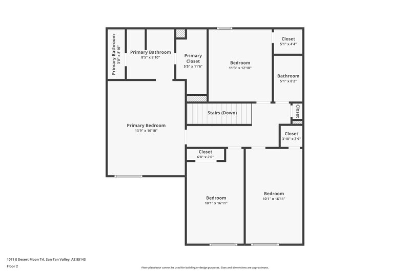 1,875/Mo, 1071 E Desert Moon Trl San Tan Valley, AZ 85143 Floor Plan View 2