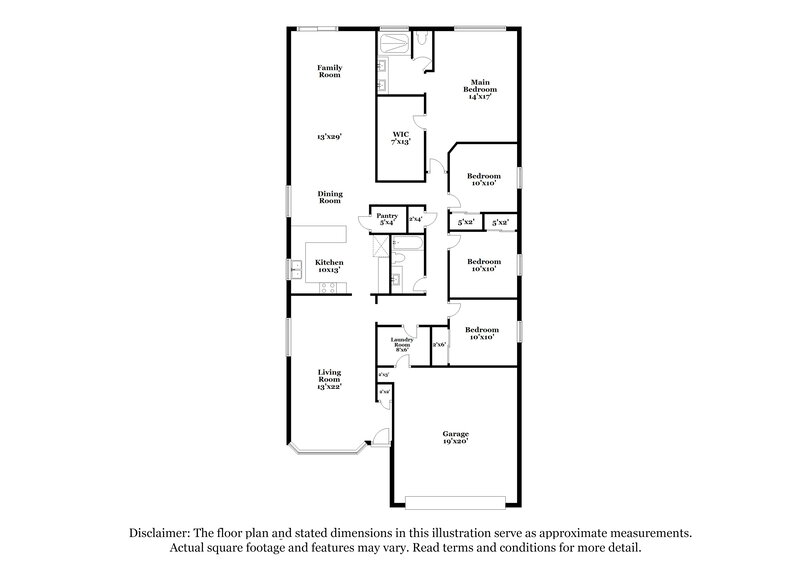 2,250/Mo, 3718 W Burgess Ln Phoenix, AZ 85041 Floor Plan View