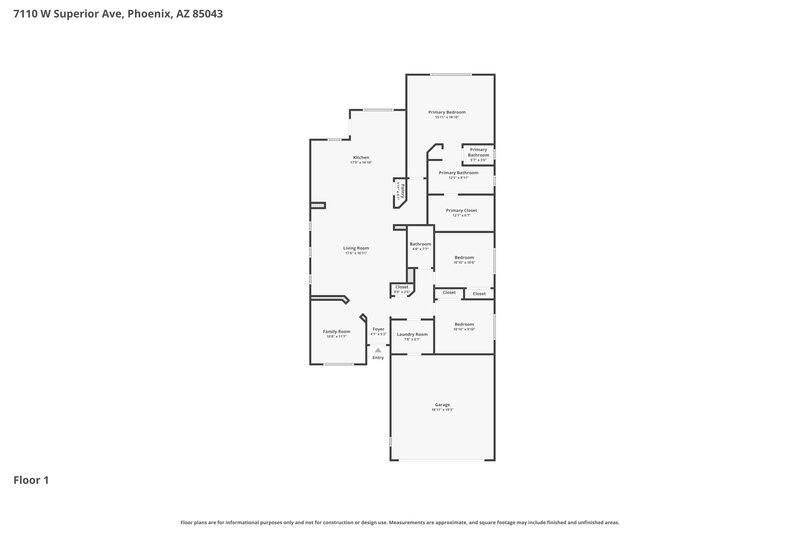 2,045/Mo, 7110 W Superior Ave Phoenix, AZ 85043 Floor Plan View