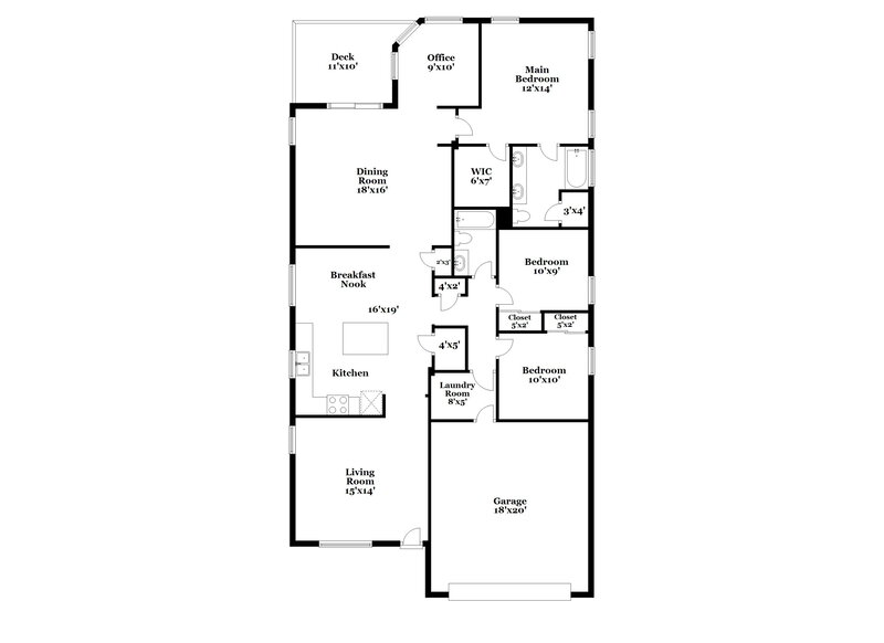 2,200/Mo, 3324 W Apollo Rd Phoenix, AZ 85041 Floor Plan View