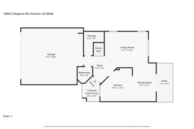 2,095/Mo, 16806 S Magenta Rd Phoenix, AZ 85048 Floor Plan View