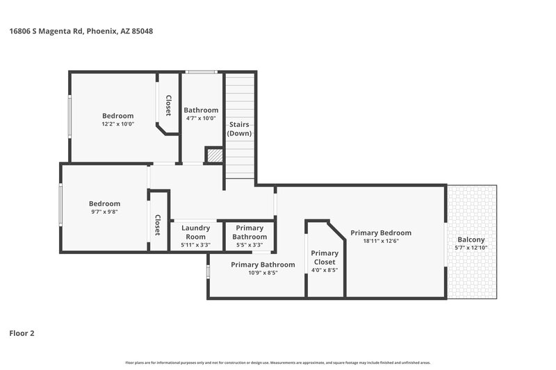2,095/Mo, 16806 S Magenta Rd Phoenix, AZ 85048 Floor Plan View 2