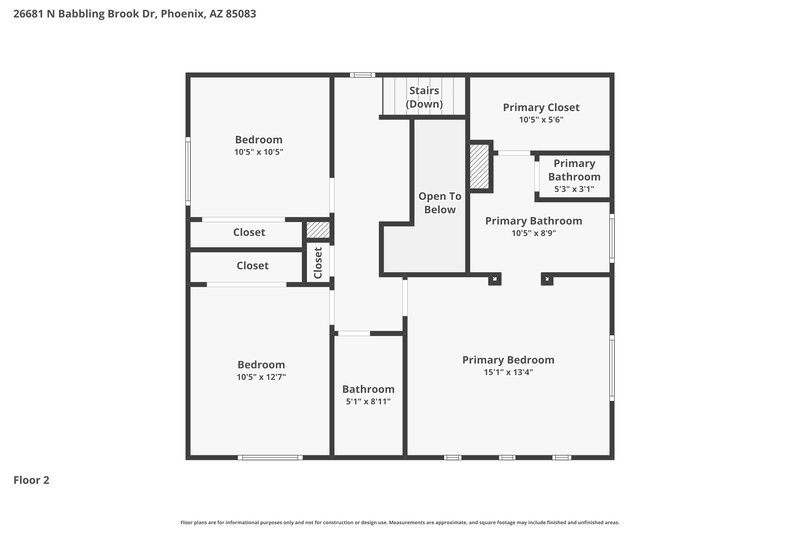 2,435/Mo, 26681 N Babbling Brook Dr Phoenix, AZ 85083 Floor Plan View 2