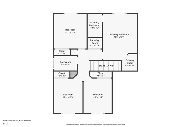 2,120/Mo, 10907 E Arcadia Ave Mesa, AZ 85208 Floor Plan View 2