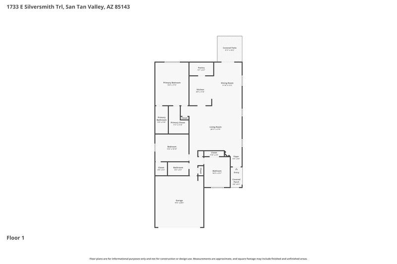 1,860/Mo, 1733 E Silversmith Trl San Tan Valley, AZ 85143 Floor Plan View