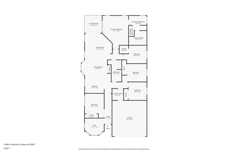 2,390/Mo, 11242 E Camino St Mesa, AZ 85207 Floor Plan View