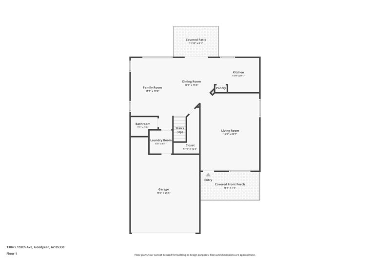 2,000/Mo, 1304 S 159th Ave Goodyear, AZ 85338 Floor Plan View