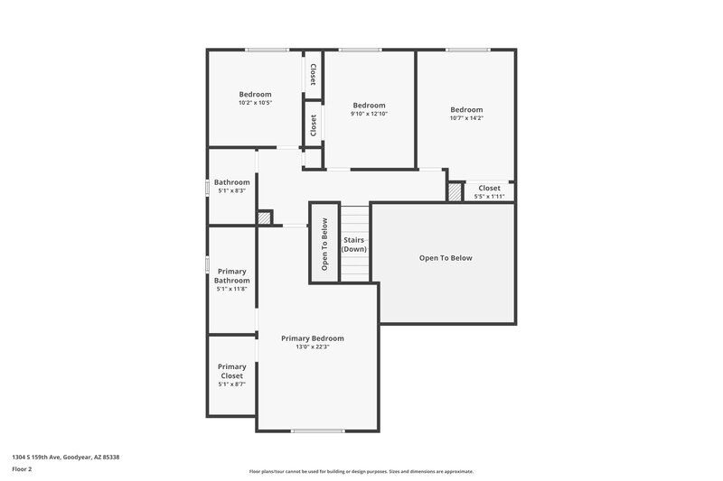2,000/Mo, 1304 S 159th Ave Goodyear, AZ 85338 Floor Plan View 2
