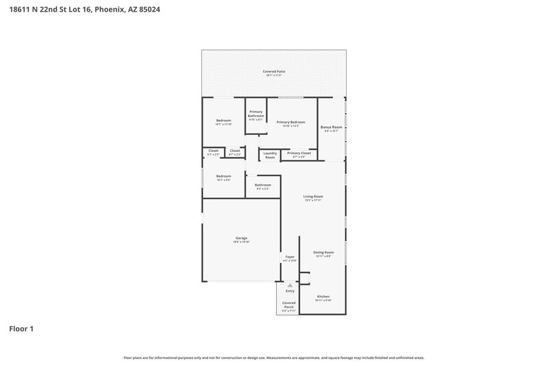 2,060/Mo, 18611 N 22nd St Lot 16 Phoenix, AZ 85024 Floor Plan View