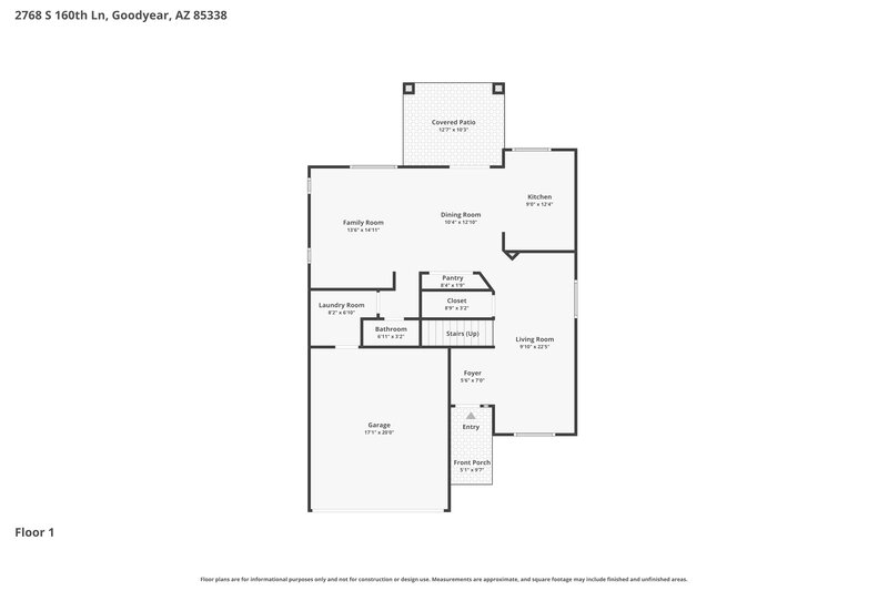 2,260/Mo, 2768 S 160th Ln Goodyear, AZ 85338 Floor Plan View