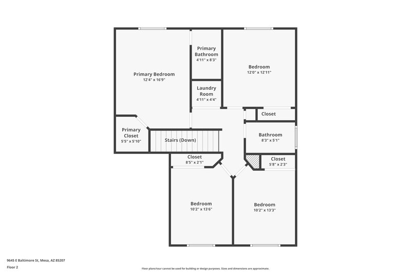 2,270/Mo, 9645 E Baltimore St Mesa, AZ 85207 Floor Plan View 2