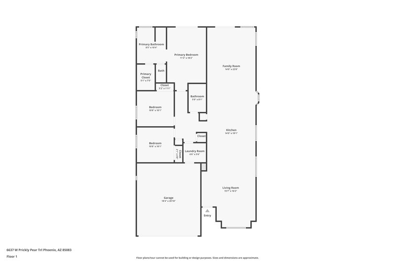 2,390/Mo, 6637 W Prickly Pear Trl Phoenix, AZ 85083 Floor Plan View