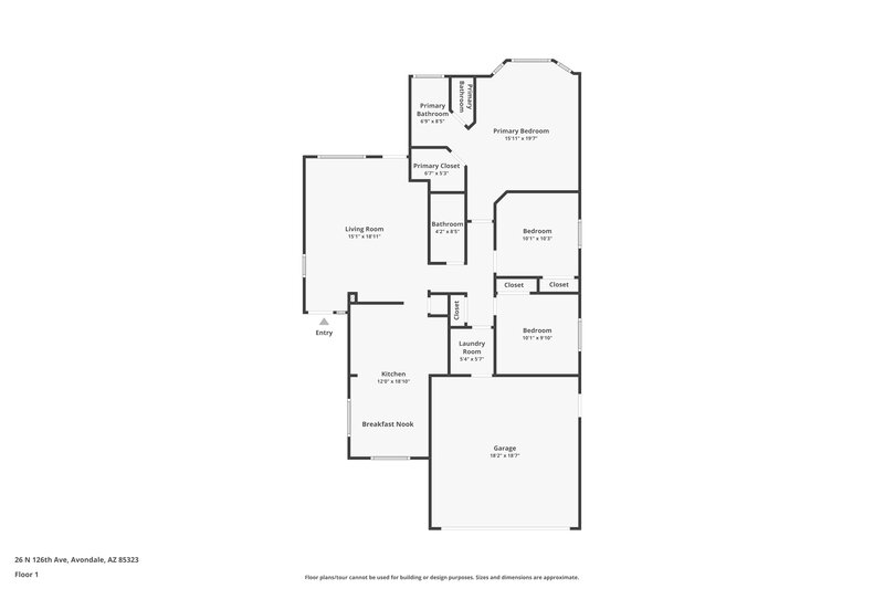 1,775/Mo, 26 N 126th Ave Avondale, AZ 85323 Floor Plan View
