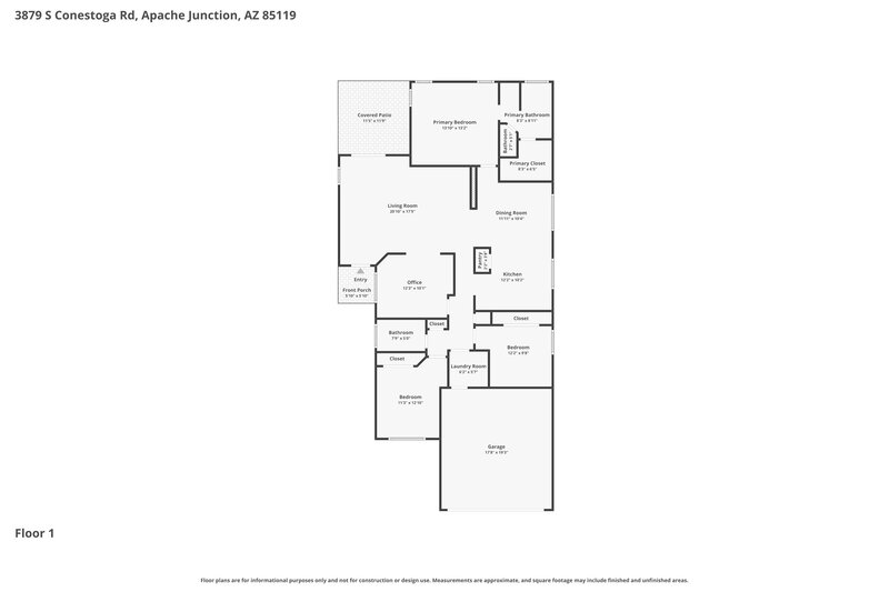 2,080/Mo, 3879 S Conestoga Rd Apache Junction, AZ 85119 Floor Plan View