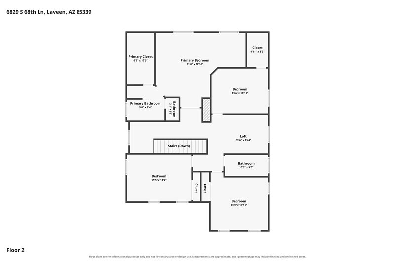 2,805/Mo, 6829 S 68th Ln Laveen, AZ 85339 Floor Plan View 2