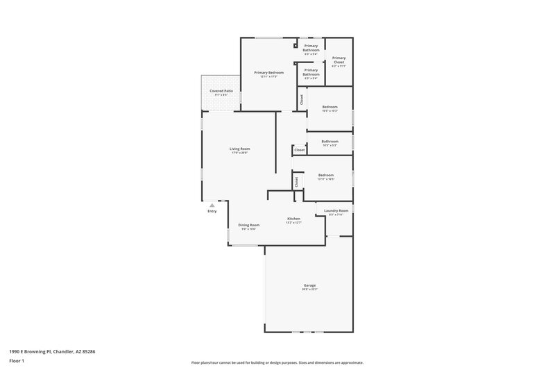 2,315/Mo, 1990 E Browning Pl Chandler, AZ 85286 Floor Plan View