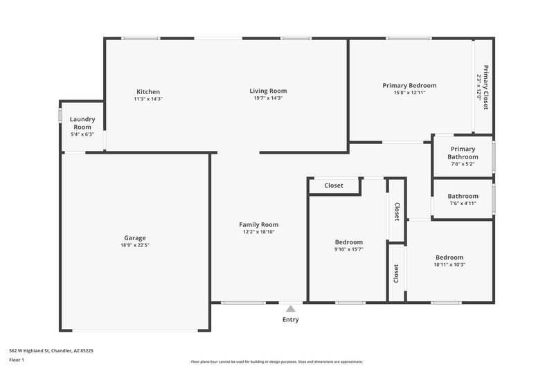 2,085/Mo, 562 W Highland St Chandler, AZ 85225 Floorplan View