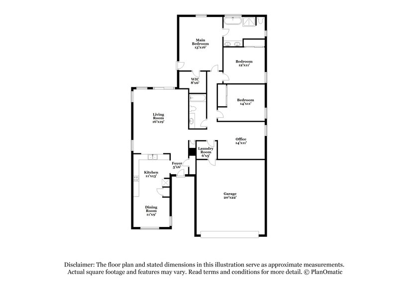 2,190/Mo, 4439 W Burgess Ln Laveen, AZ 85339 Floorplan View