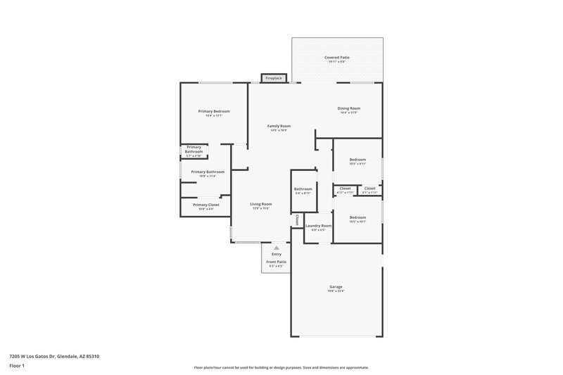 2,290/Mo, 7205 W Los Gatos Dr Glendale, AZ 85310 Floor Plan View