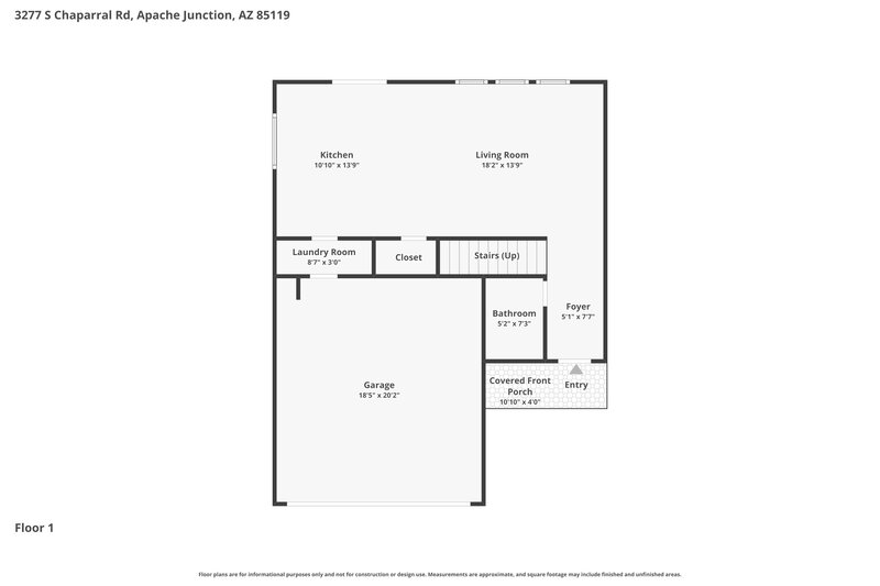 1,770/Mo, 3277 S Chaparral Rd Apache Junction, AZ 85119 Floor Plan View