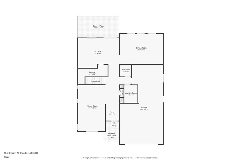 2,935/Mo, 1942 E Ebony Pl Chandler, AZ 85286 Floor Plan View