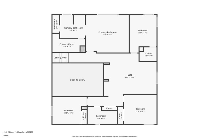 2,935/Mo, 1942 E Ebony Pl Chandler, AZ 85286 Floor Plan View 2