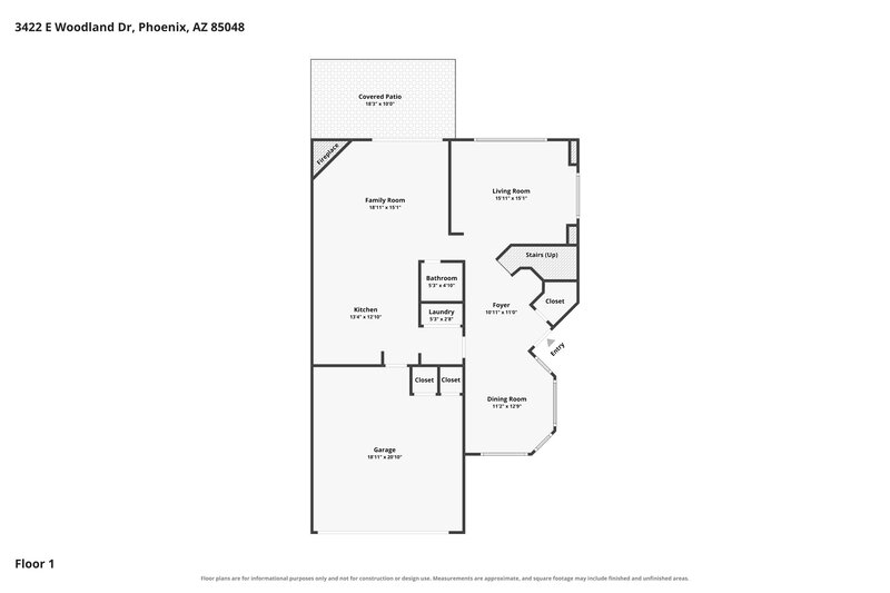 3,145/Mo, 3422 E Woodland Dr Phoenix, AZ 85048 Floor Plan View