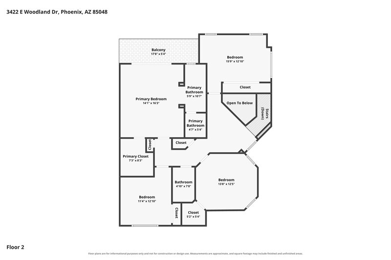 3,145/Mo, 3422 E Woodland Dr Phoenix, AZ 85048 Floor Plan View 2